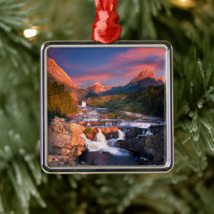 Mountains   Glacier National Park, Montana Ornament Aus Metall