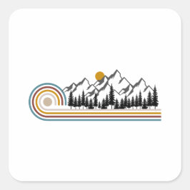 Mountains graphic gift quadratischer aufkleber
