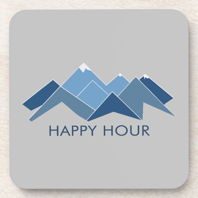 Mountains Happy Hour Getränkeuntersetzer (Vorderseite)