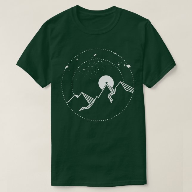 Mountains, hiking, space T-Shirt (Design vorne)