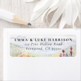 Mountains Meadow Wildflowers Watercolor Wedding