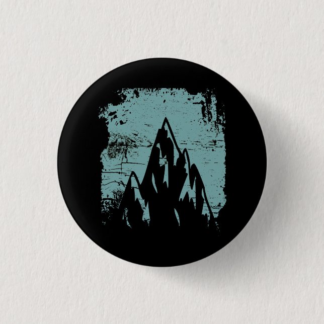 Mountains Retro Design Button (Vorderseite)
