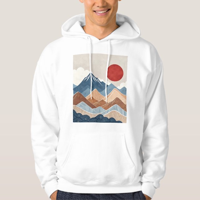 Mountains Sunset Beauty Hoodie (Vorderseite)