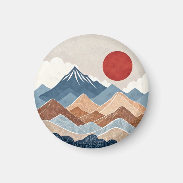 Mountains Sunset Beauty Magnet (Vorne)