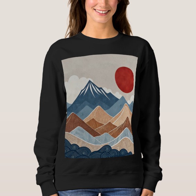 Mountains Sunset Beauty Sweatshirt (Vorderseite)