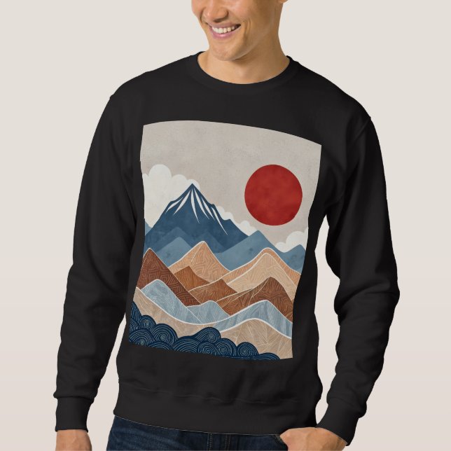 Mountains Sunset Beauty Sweatshirt (Vorderseite)