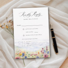 Mountains Wildflowers Meadow Floral Wedding Meal