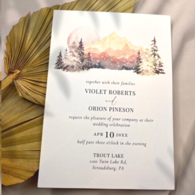 Mountains Wüste Rustikale Hochzeitseinladung Einladung (Von Creator hochgeladen)