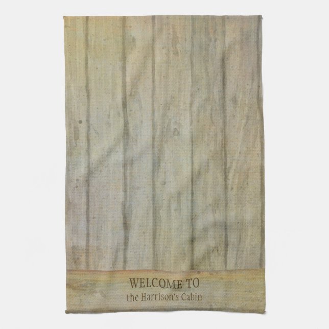 Mountainsee-Kiefern-willkommene Kabine Geschirrtuch (Vertikal)