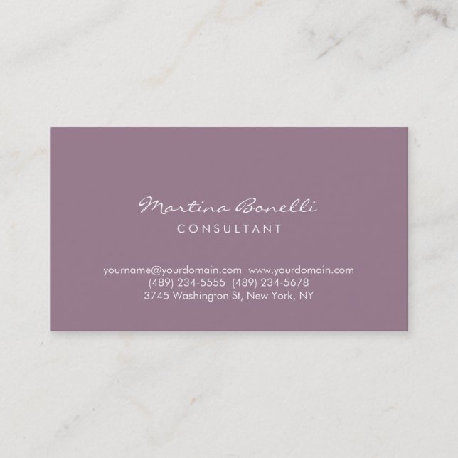Mountbatten Plymouth Pink Script Business Card Visitenkarte (Vorderseite)