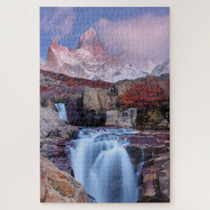 Mounte Fitzroy Sunset Mountain Waterfall Argentini