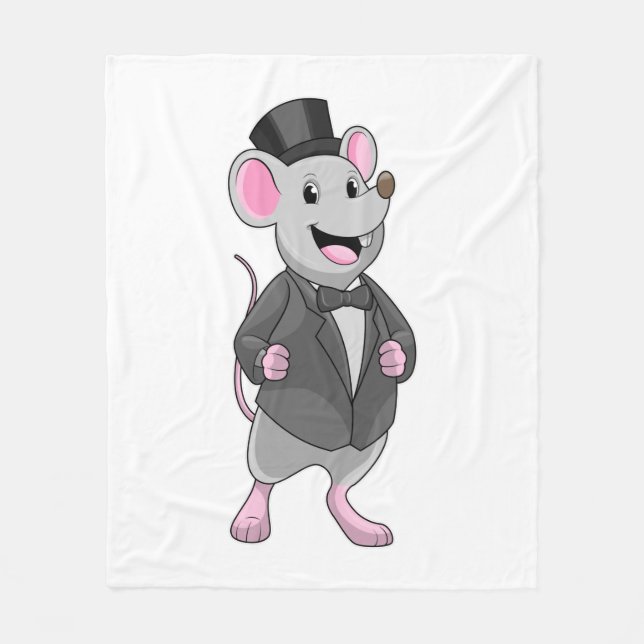 Mouse als Groom mit Ribbon Fleecedecke (Vorderseite)