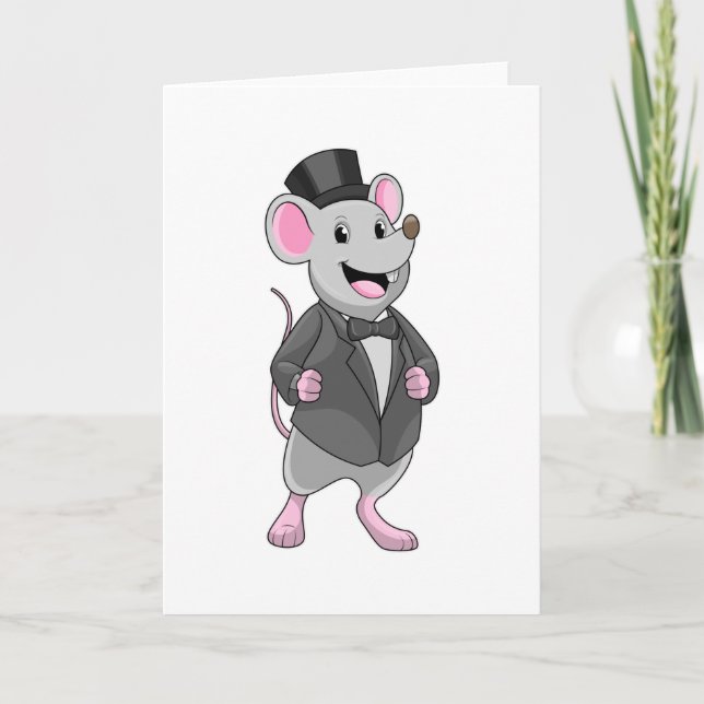 Mouse als Groom mit Ribbon Karte (Vorderseite)