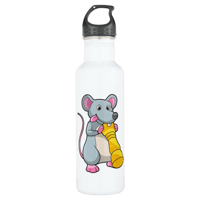 Mouse am Schach mit Schachstück gepaart Edelstahlflasche (Vorderseite)