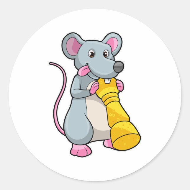Mouse am Schach mit Schachstück gepaart Runder Aufkleber (Vorderseite)