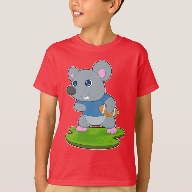 Mouse American Football Sports T-Shirt (Vorderseite)