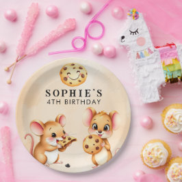 Mouse and Cookie Theme Geburtstagsparty Paper Plat Pappteller