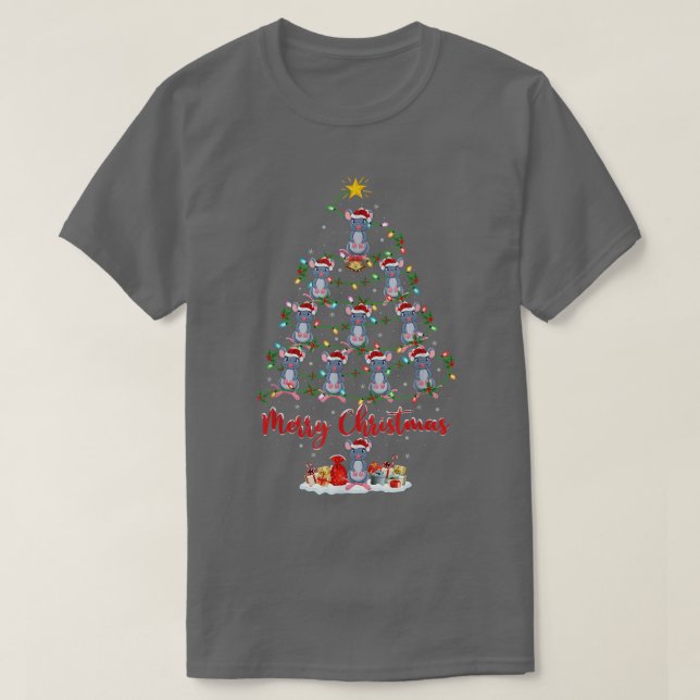 Mouse Animal Lover Matching Santa Mouse Weihnachte T-Shirt (Design vorne)
