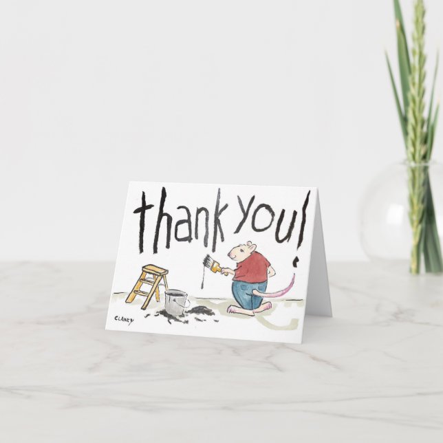 Mouse Artist Danke-Karte Dankeskarte (Vorderseite)