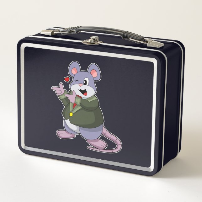 Mouse as Groom mit Anzug Metall Brotdose (Vorderseite)