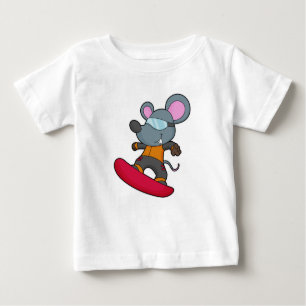 Mouse as Snowboarder with Snowboard Baby T-shirt