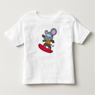 Mouse as Snowboarder with Snowboard Kleinkind T-shirt