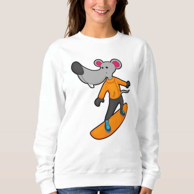 Mouse as Snowboarder with Snowboard Sweatshirt (Vorderseite)