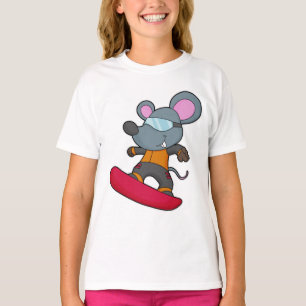 Mouse as Snowboarder with Snowboard T-Shirt