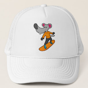 Mouse as Snowboarder with Snowboard Truckerkappe