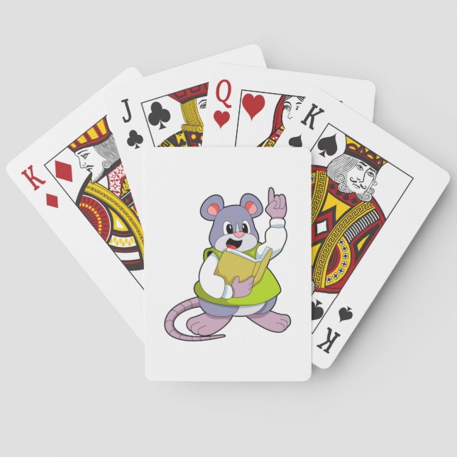 Mouse as Teacher with Book Spielkarten (Rückseite)