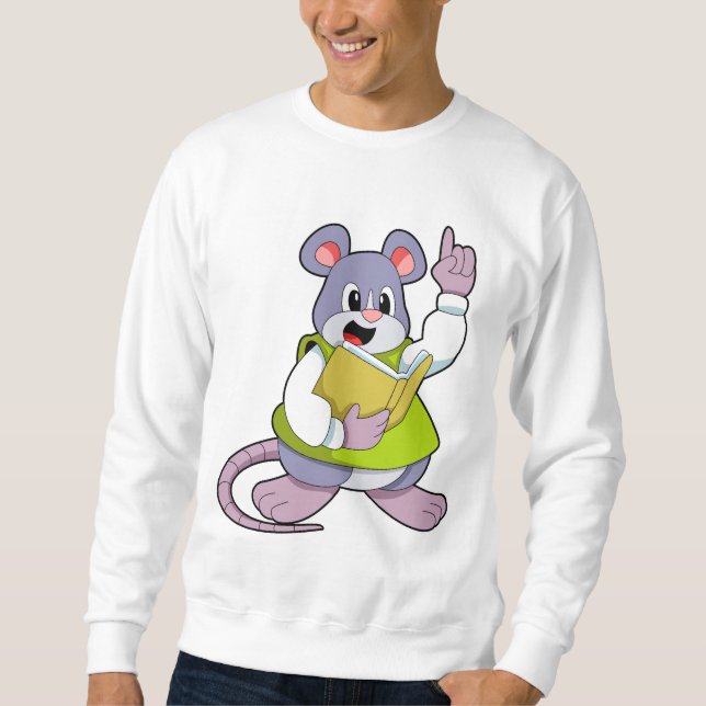 Mouse as Teacher with Book Sweatshirt (Vorderseite)