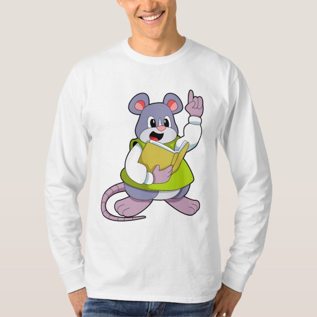 Mouse as Teacher with Book T-Shirt (Vorderseite)