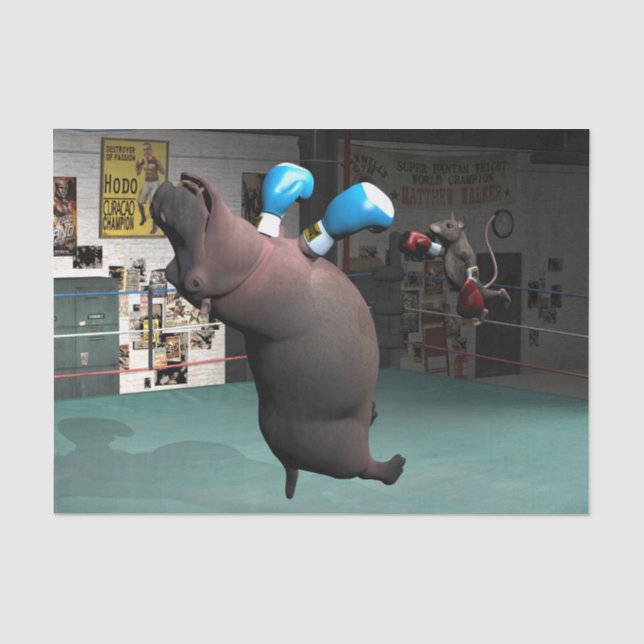 Mouse Beats Hippo KO Seidenpapier (Vorderseite)