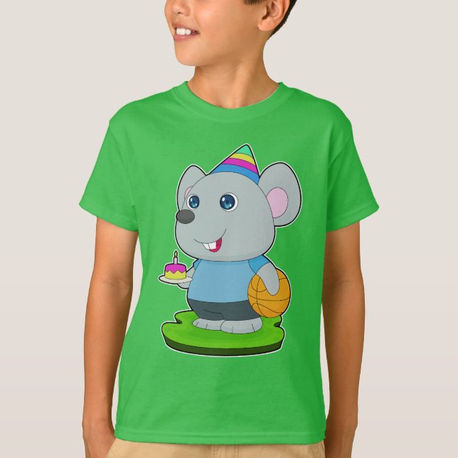 Mouse Birthday Basketball T-Shirt (Vorderseite)