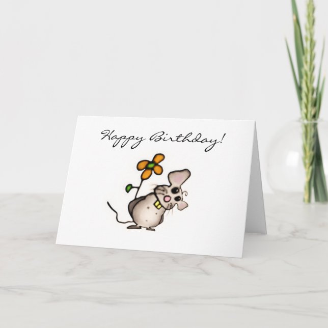 Mouse Birthday Card Karte (Vorderseite)