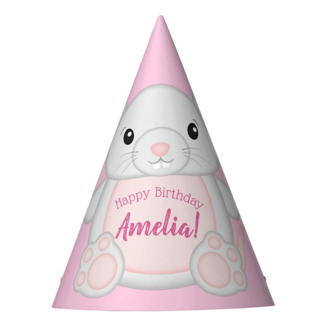 Mouse Birthday Party Pink Partyhütchen (Vorderseite)