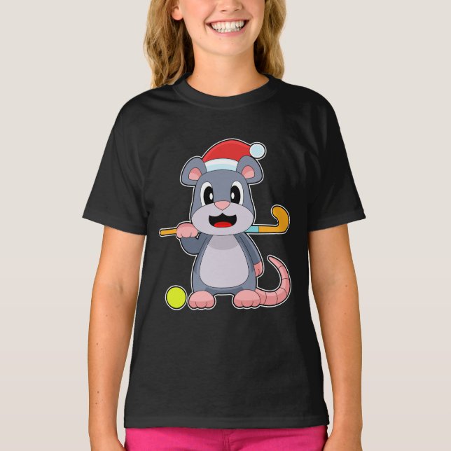 Mouse Christmas Hockey T-Shirt (Vorderseite)