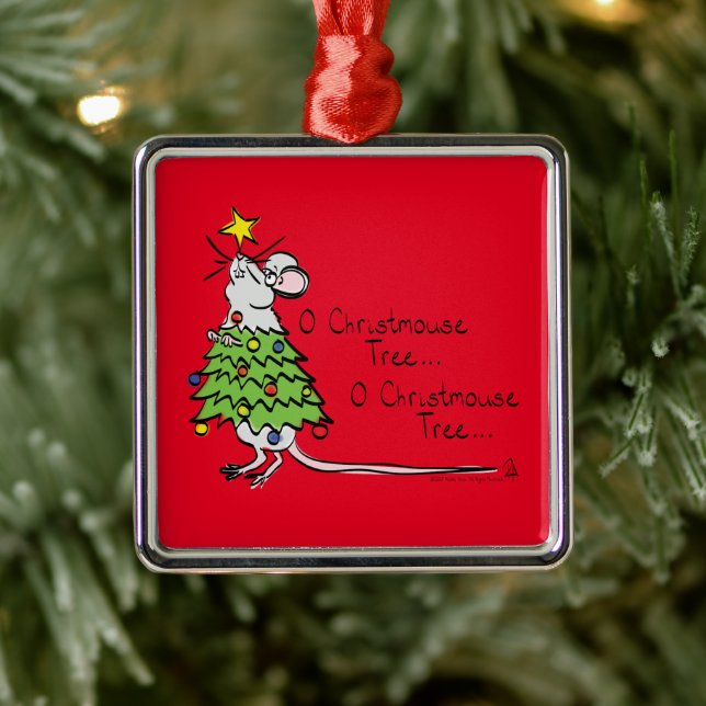 Mouse Christmas Tree Funny Kids Ornament Aus Metall (Baum)