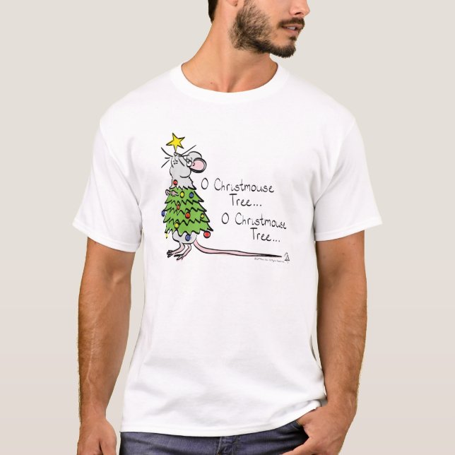 Mouse Christmas Tree Funny Kids T-Shirt (Vorderseite)