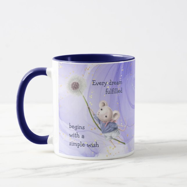 Mouse Dandelion Jeden Traum Einfach Inspiration Tasse (Links)