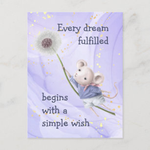 Mouse Dandelion Jeden Traum Einfache Wünsche Postkarte