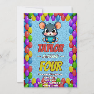Mouse Einzigartiger Personalisierter Geburtstag Ei Einladung