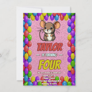 Mouse Einzigartiger Personalisierter Geburtstag Ei Einladung