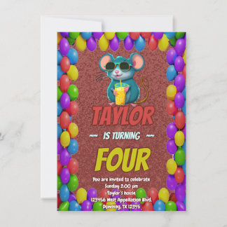 Mouse Einzigartiger Personalisierter Geburtstag Ei Einladung