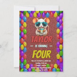 Mouse Einzigartiger Personalisierter Geburtstag Ei Einladung