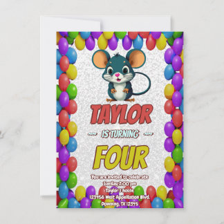 Mouse Einzigartiger Personalisierter Geburtstag Ei Einladung