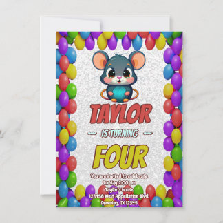 Mouse Einzigartiger Personalisierter Geburtstag Ei Einladung