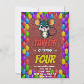 Mouse Einzigartiger Personalisierter Geburtstag Ei Einladung