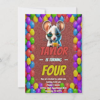 Mouse Einzigartiger Personalisierter Geburtstag Ei Einladung