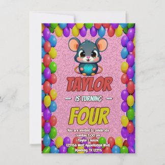 Mouse Einzigartiger Personalisierter Geburtstag Ei Einladung